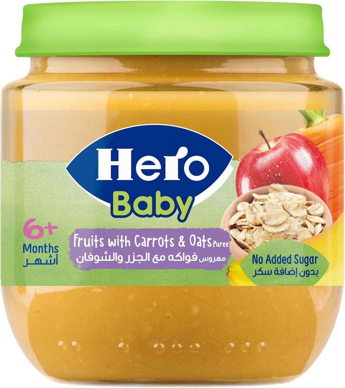 Hero Baby - Baby Puree - Fruits With Carrots & Oats - 6+m