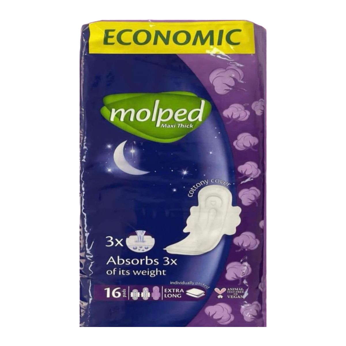 Molped - Maxi Thick Absorbs 3X Extra Long - 16 Pads