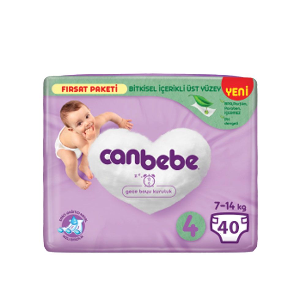 Canbebe - Number 4 - Baby Economy Pack Diapers, 7 - 14 kg- 40 Diapers