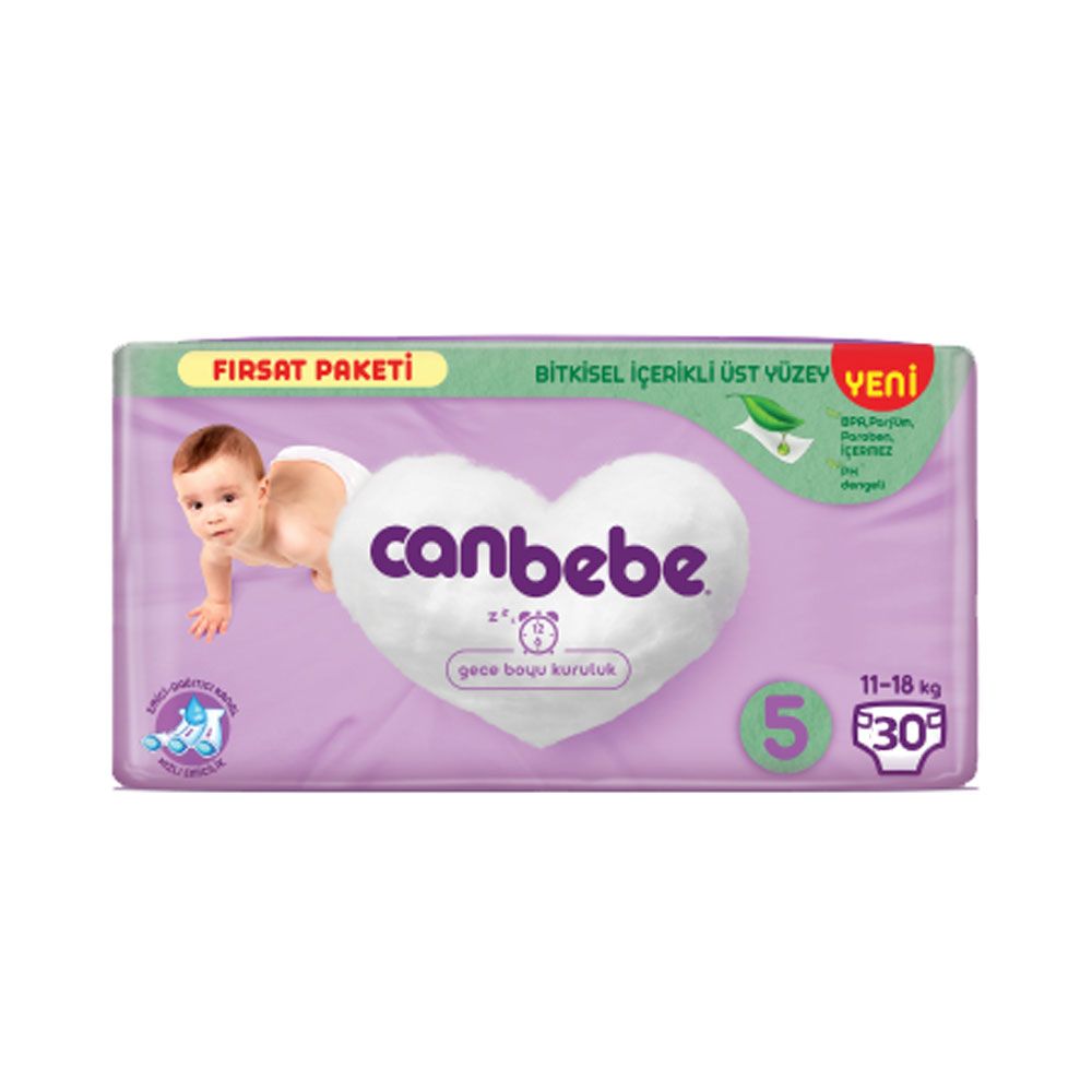 Canbebe - Number 5 -Baby Economy Pack Diapers, 11 - 18 kg- 30 Diapers
