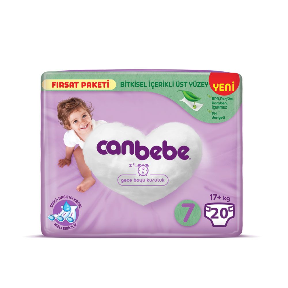 Canbebe - Number 7 - Baby Economy Pack Diapers, 17+ kg- 20 Diapers