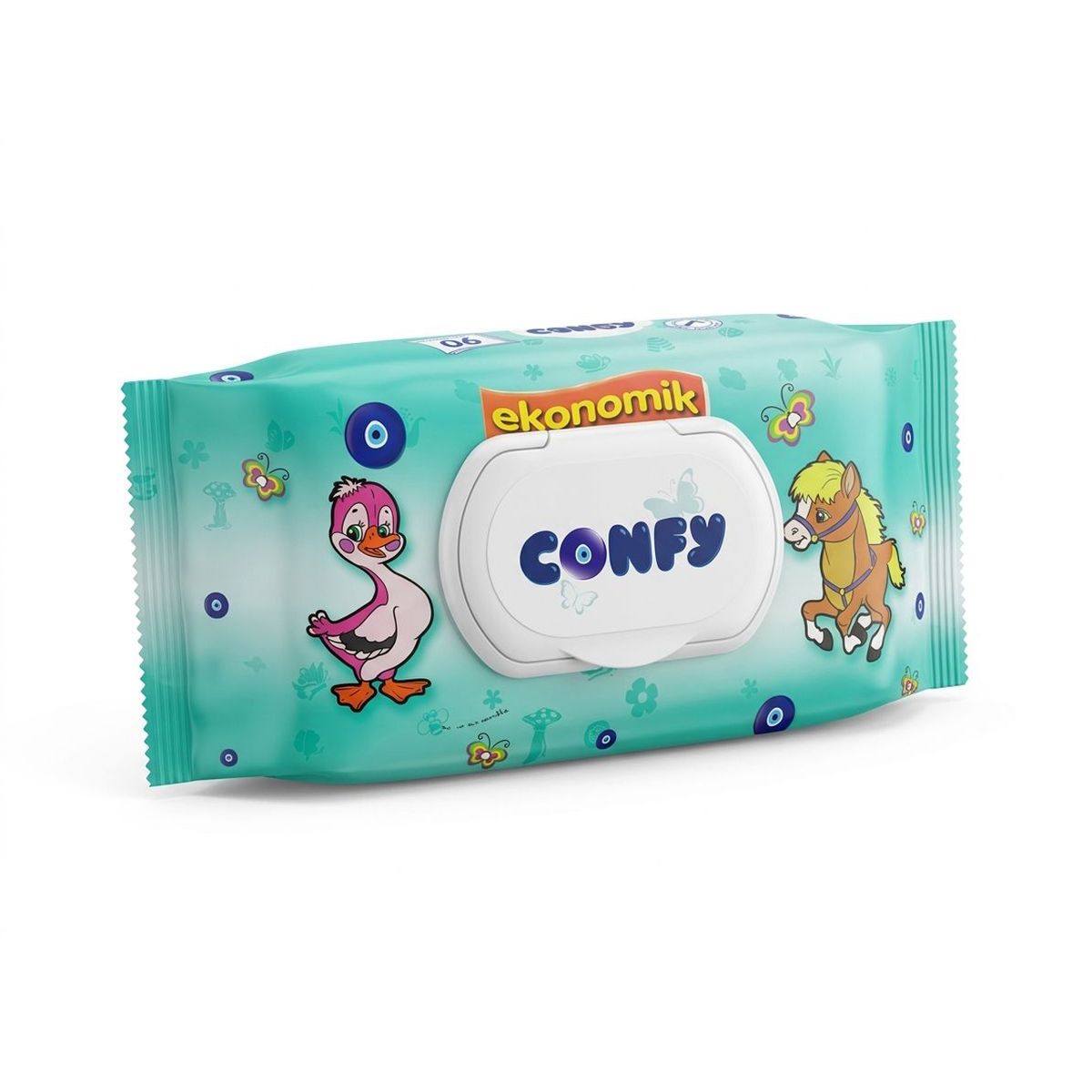 Confy - Baby Wipes - 90 Pcs - Green