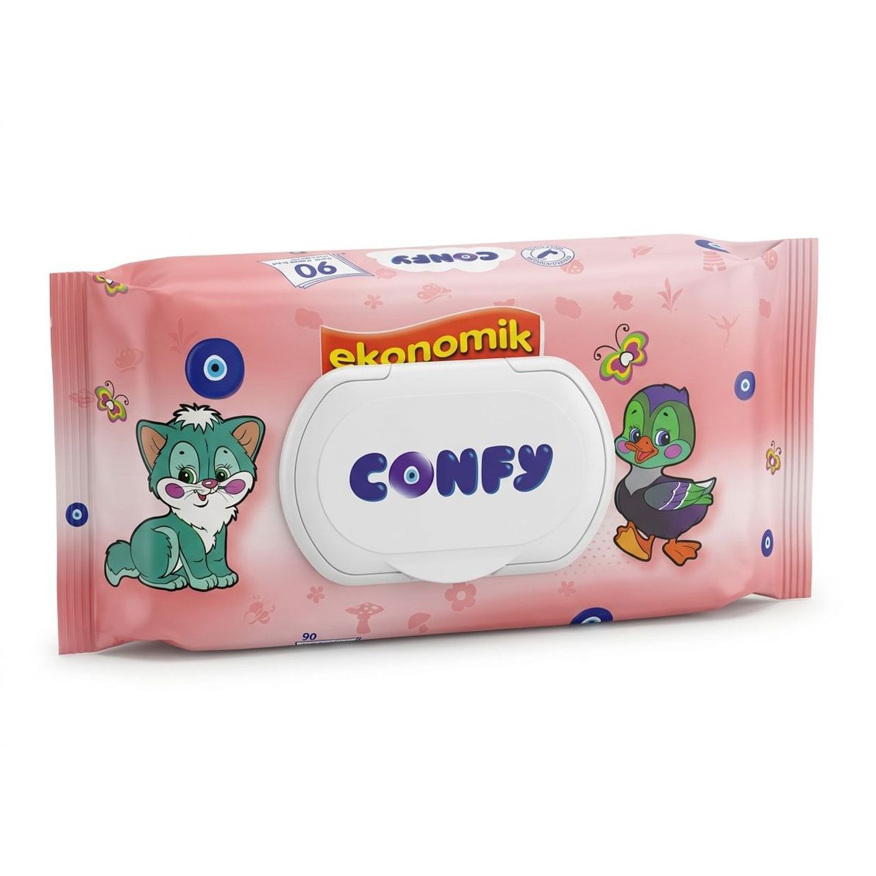 Confy - Baby Wipes - 90 Pcs - Pink