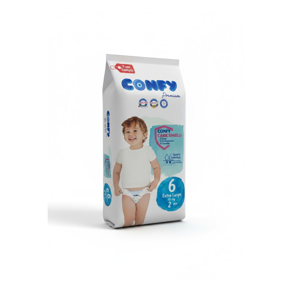 Confy - Free Sample Premium Number 6 Extra large(15+kg) - 2pcs