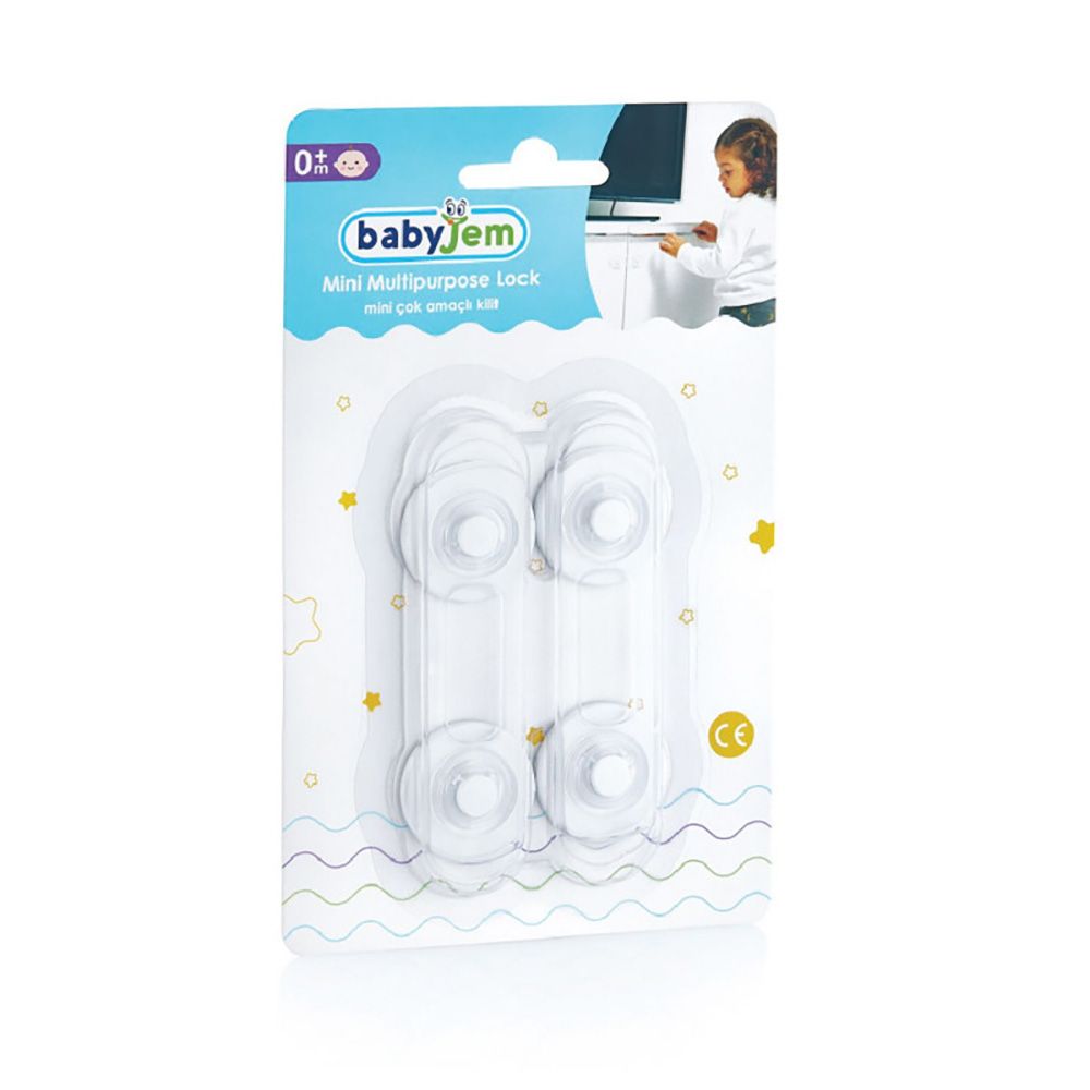 BabyJem - Mini Multi purpose Lock pack of 2 - White