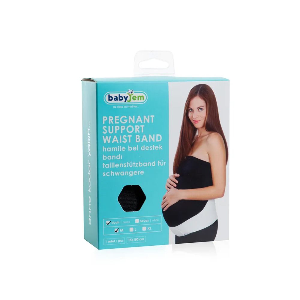 BabyJem - Pregnancy Support Waist Band - White - Size M