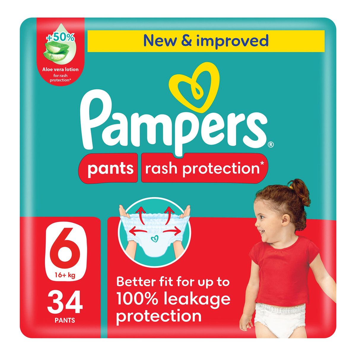 Pampers - Mega Rash Protection Pants Size 6 - +16 kg - 34 Diapers