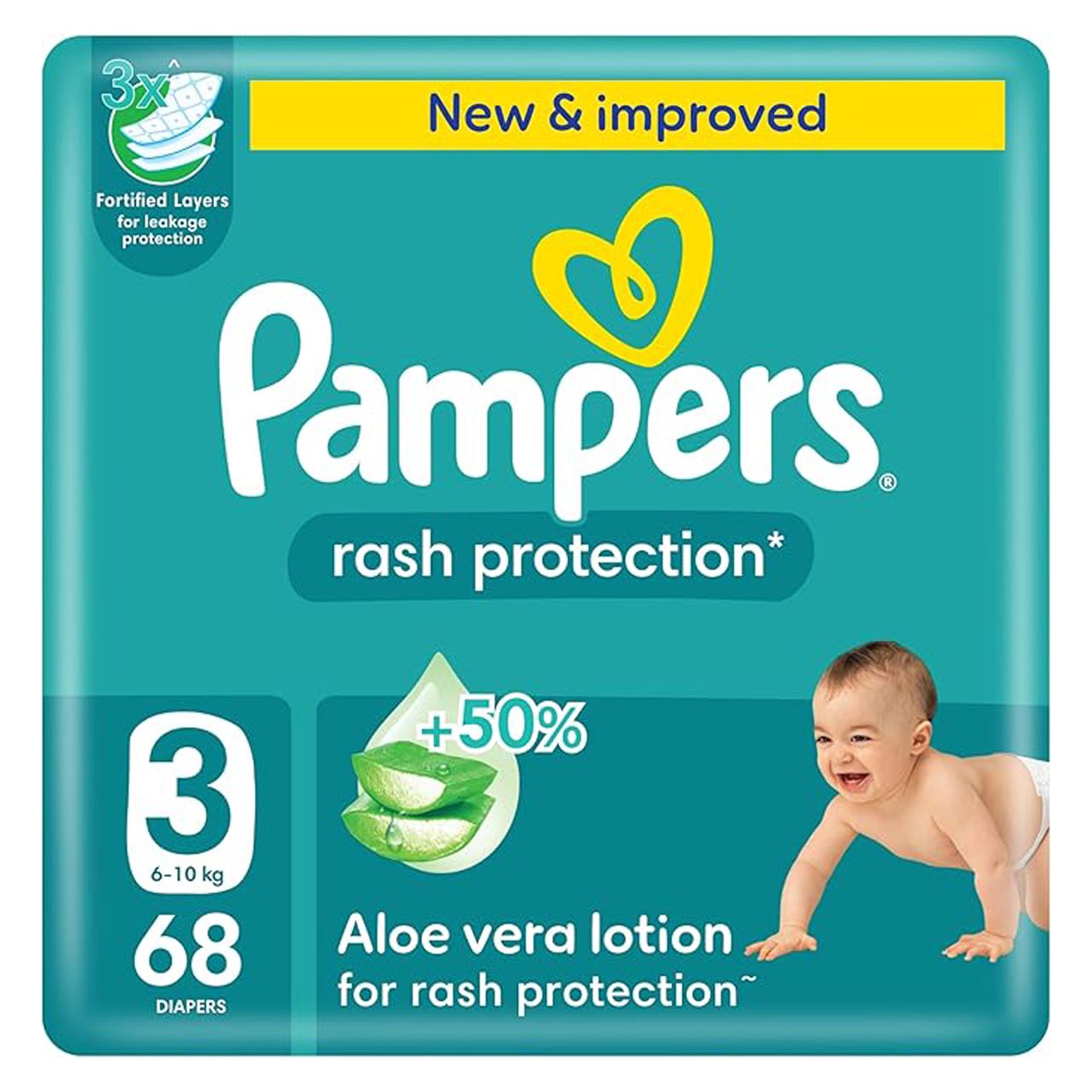 Pampers - Mega Rash Protection Size 3 - 6-10 kg - 68 Diapers