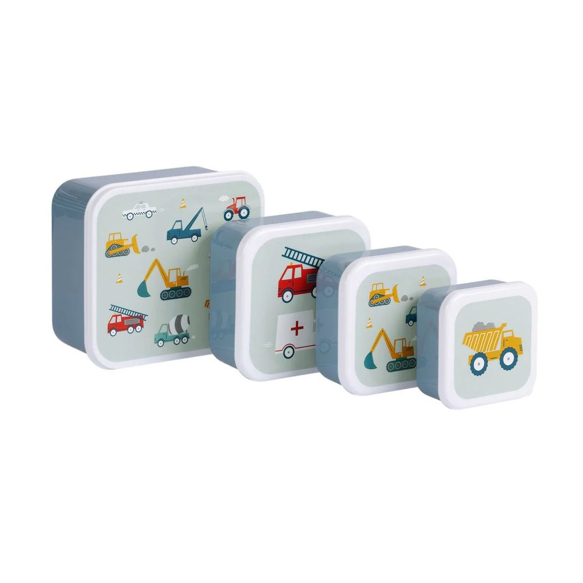 A Little Lovely Company - Lunch & Snack Box Set - Vehicles