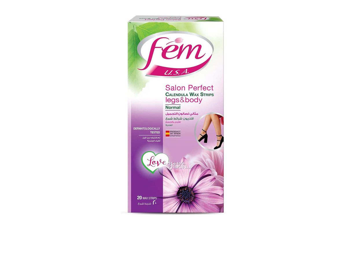 Fem - Salon Perfect Calendula Wax Strips legs&Body - Normal Skin - 20 Wax Strips