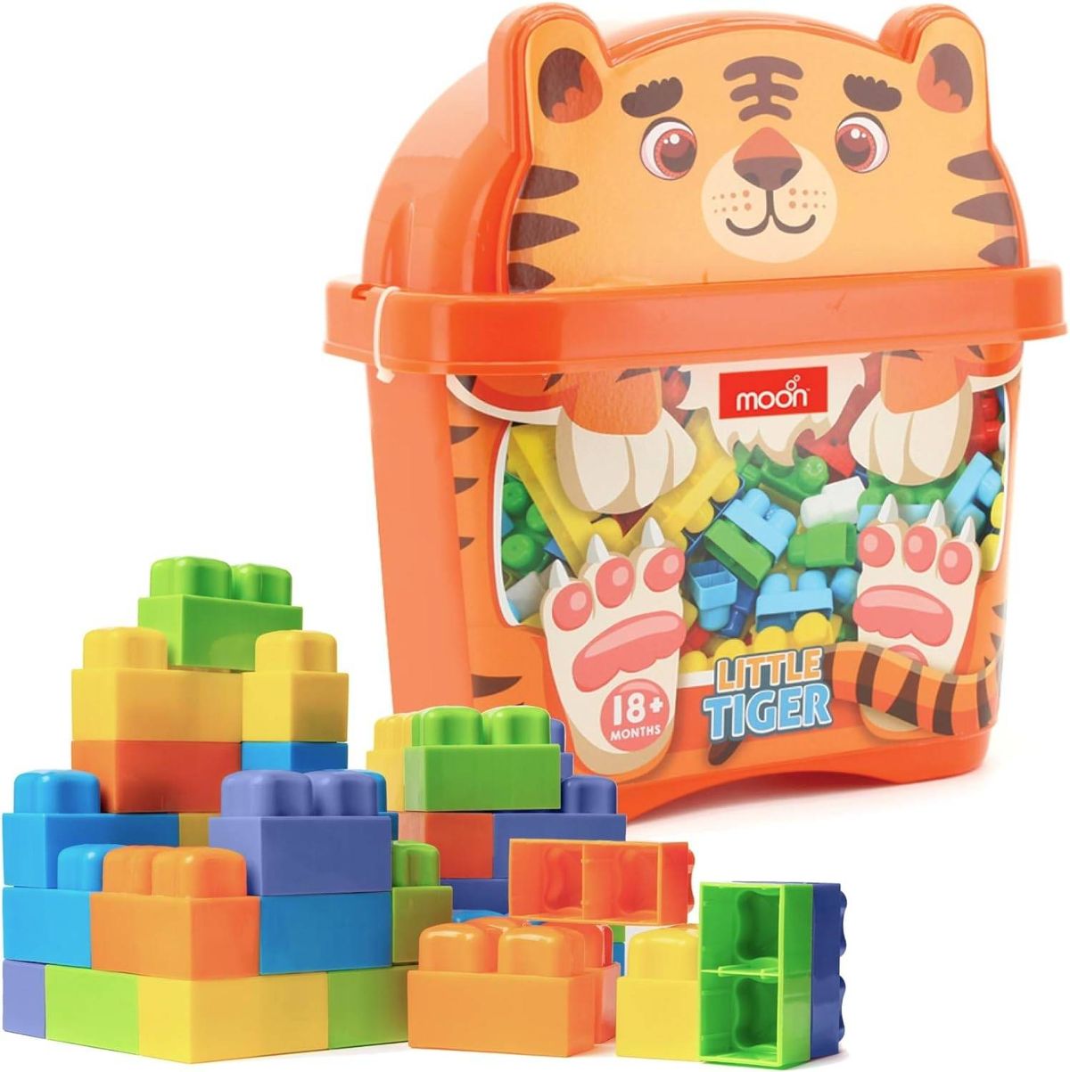 مون - مكعبات ألعاب للأطفال - 18+ شهر - شكل نمر صغير