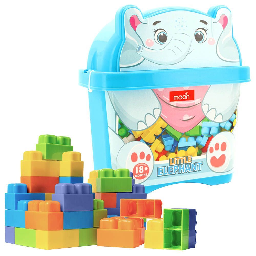مون - مكعبات ألعاب للأطفال - 18+ شهر - شكل فيل صغير