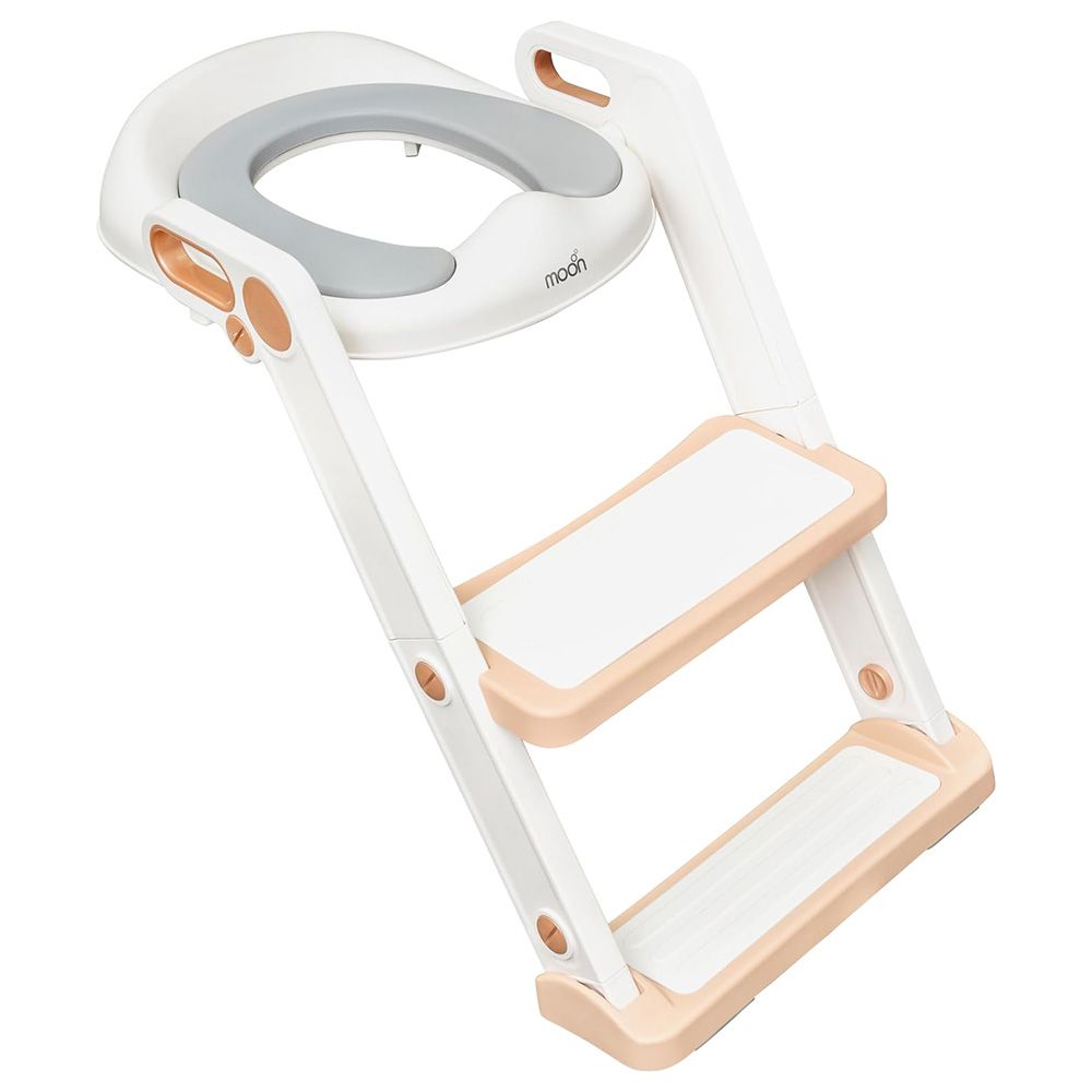 Moon - Step Stool Potty Trainer Seat - White and Gold