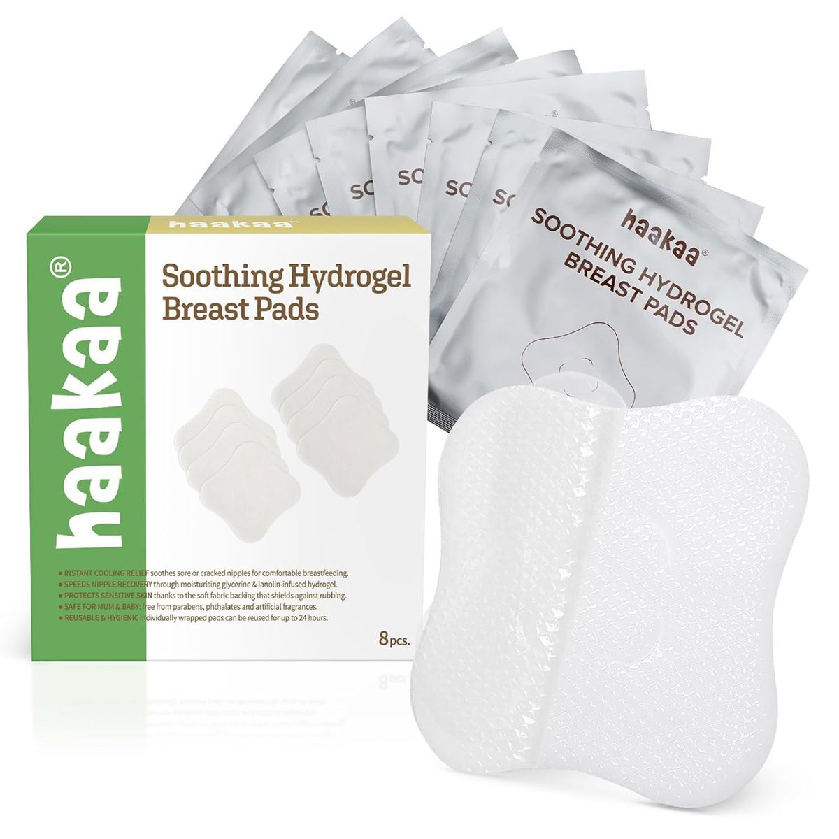 haakaa - Soothing Hydrogel Breast Pads - 8 Pcs