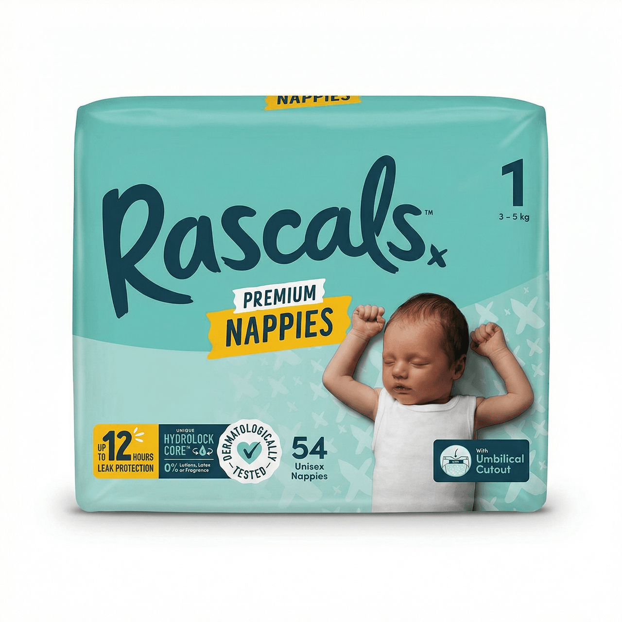 Rascals - Diapers Premium Nappies N1 (3-5kg) - 54pcs