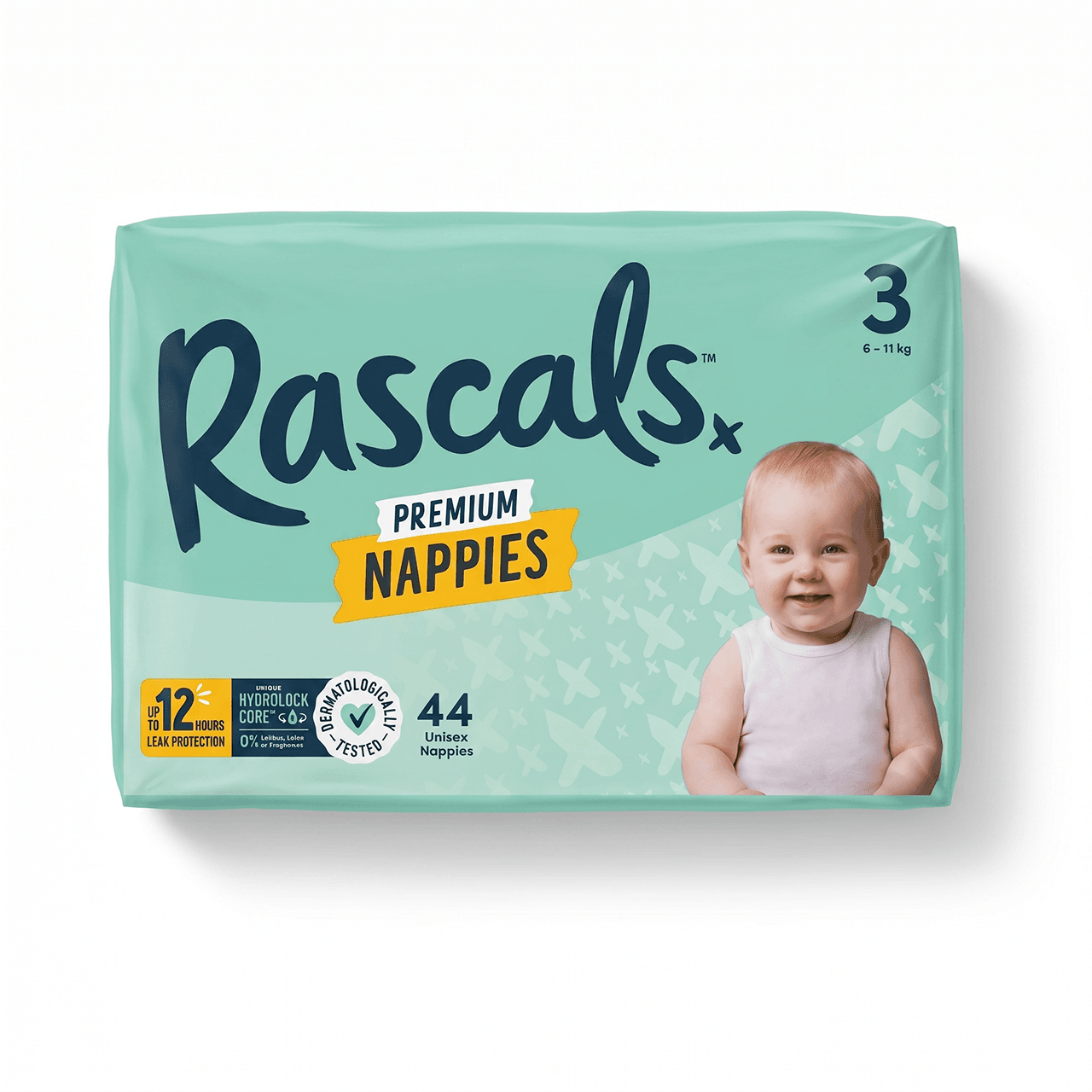 Rascals - Diapers Premium Nappies N3 (6-11kg) - 44pcs