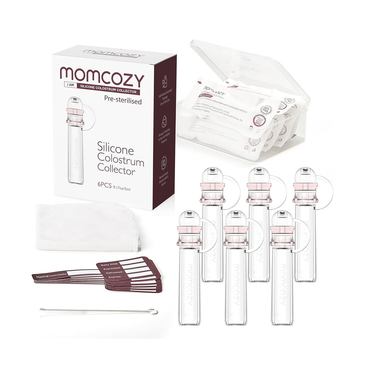 Momcozy - Pre Sterilised Silicone Colostrum Collector 5ml 6pcs