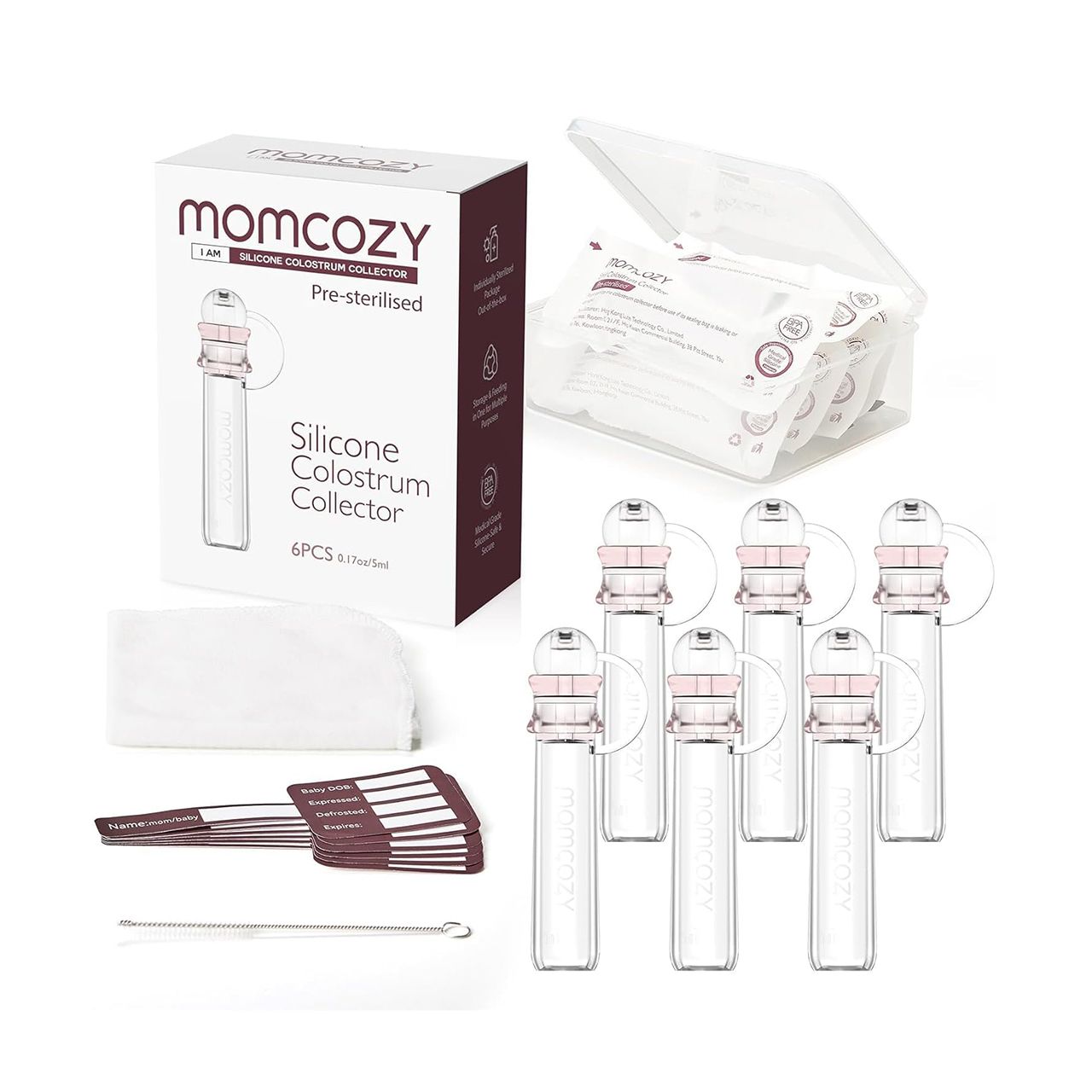 Momcozy - Pre Sterilised Silicone Colostrum Collector 5ml 6pcs