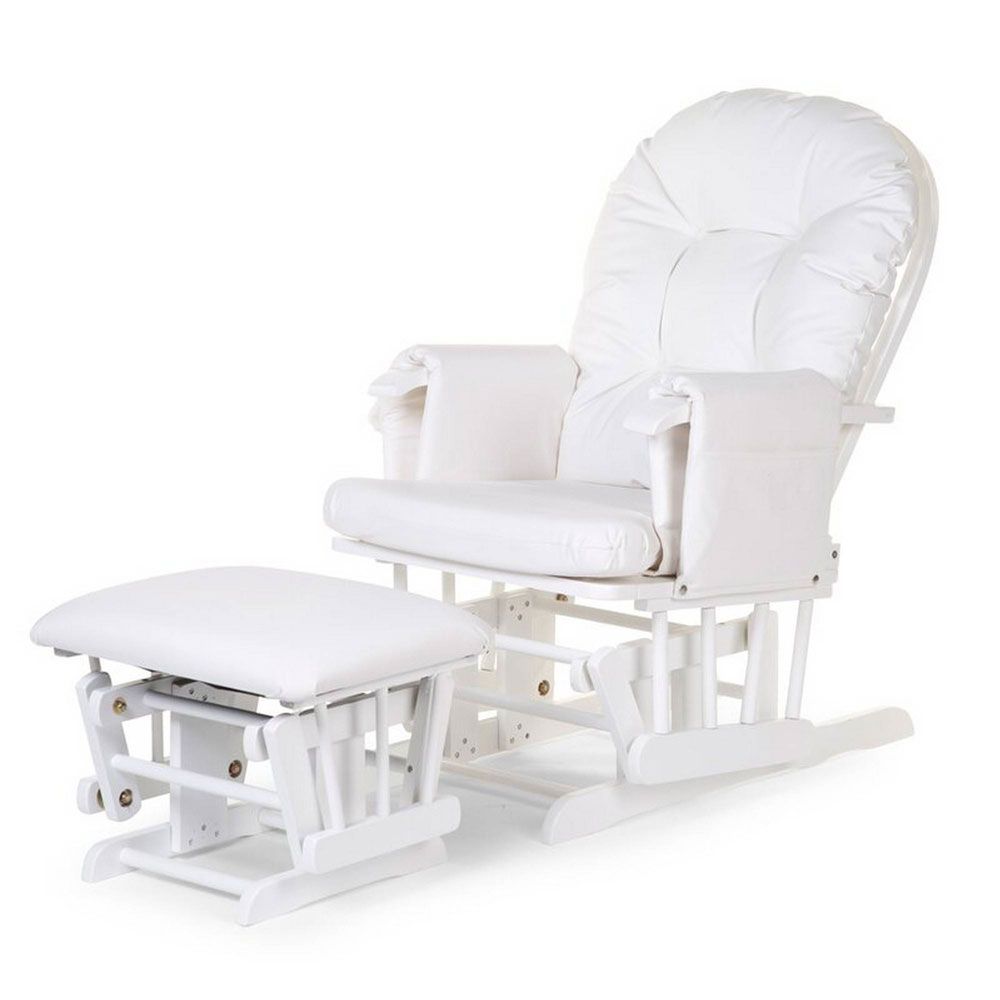 CHILDHOME - Gliding Chair With Footrest - White