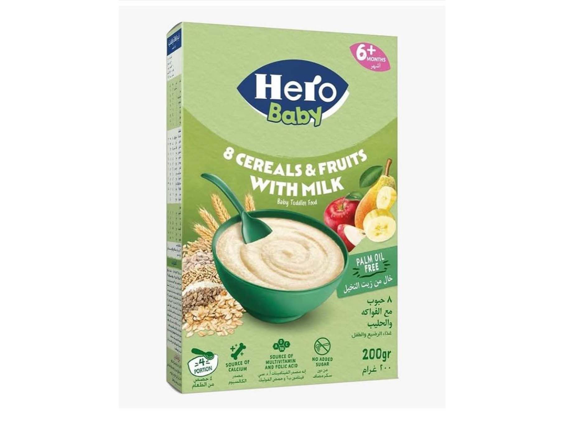 Hero Baby  - 8 Cereals and Fruits with Milk 6m+