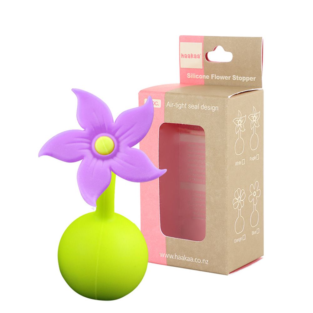 Haakaa - Silicone Breast Pump Flower Stopper Purple