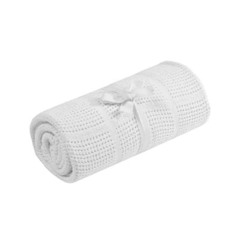 Mothercare - Cot or Cot Bed Cellular Cotton Blanket - White