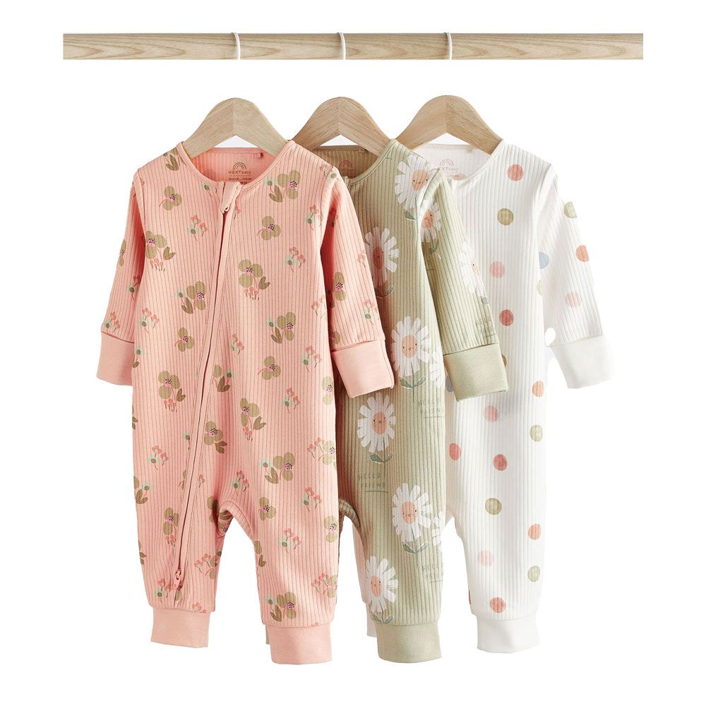 Next - Footless Baby Sleepsuits 3 Pack - Up to 3 months