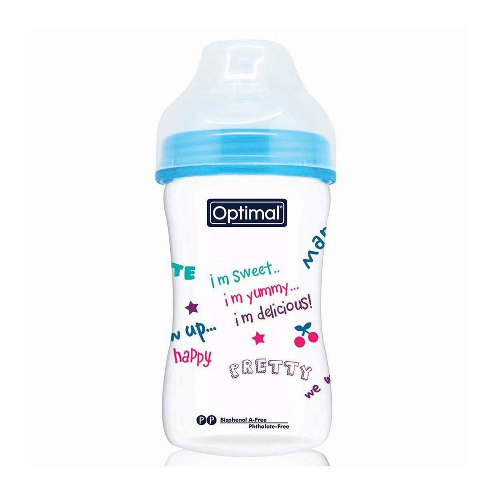 Optimal P.P Extra Wide Neck FeedingBottle 240 ml - Blue