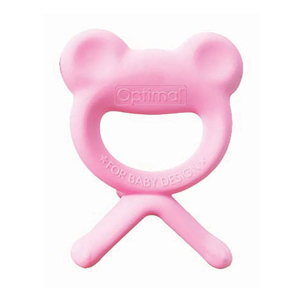 Optimal - Rubber Frog Baby Silicone Teether - Pink