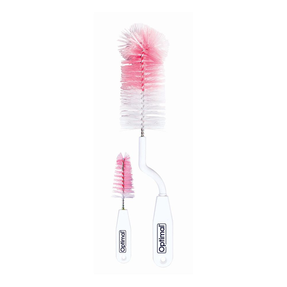 Optimal Rotary bottle and nipple brush - Pink