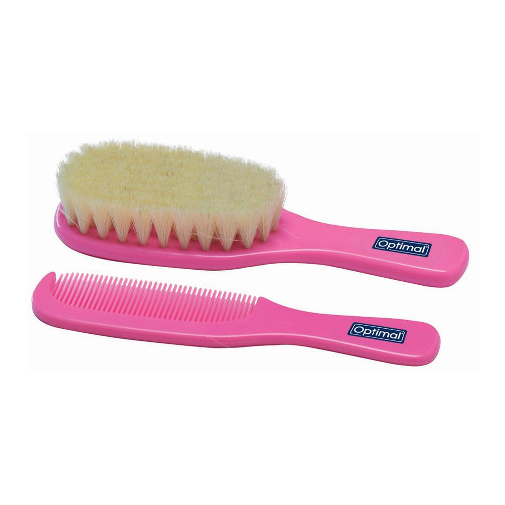 Optimal Hair brush and comb set - Pink