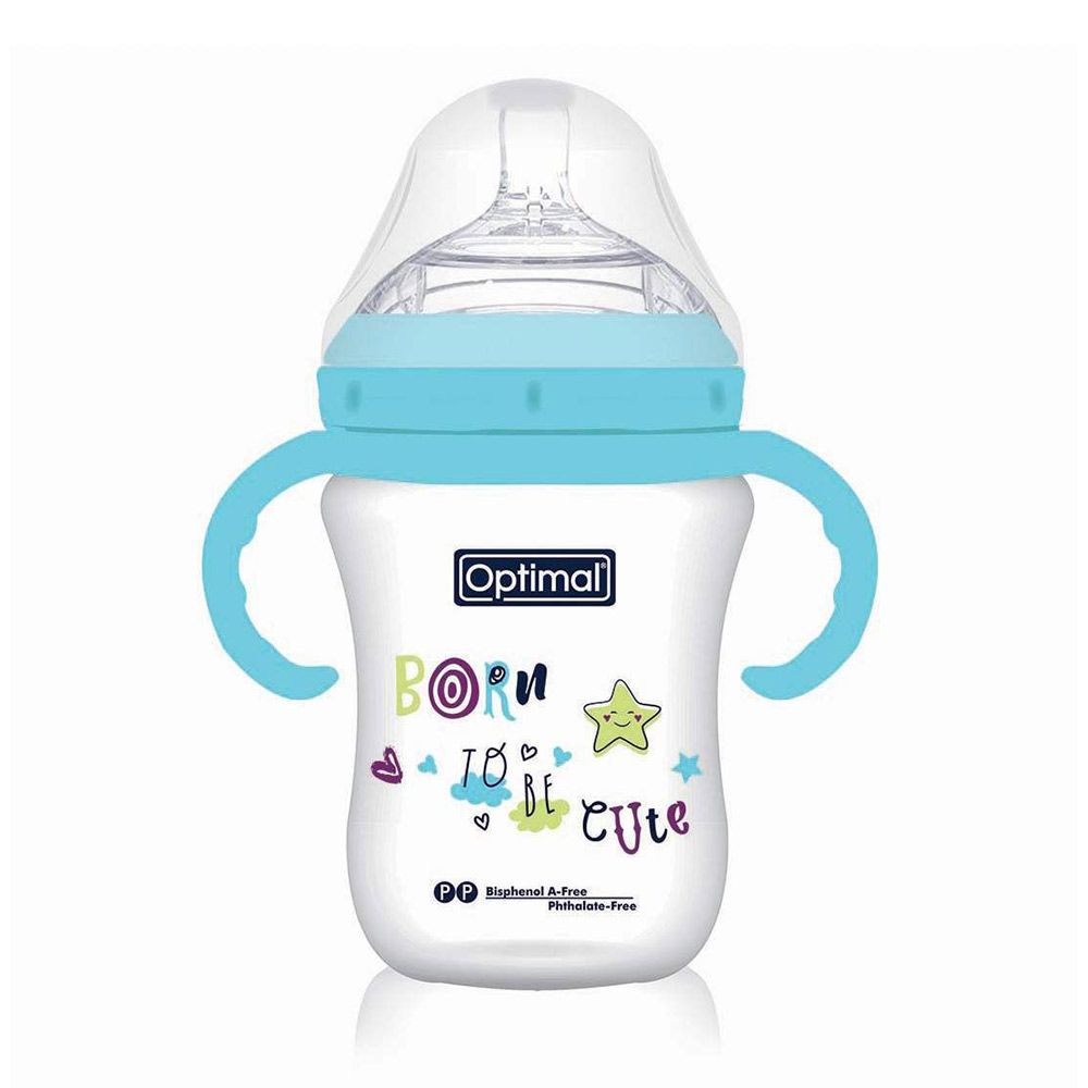 Optimal - Mamila Wide Neck Anti-Colic Baby Bottle 210ml - 6+m - Blue