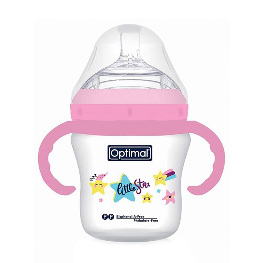 Optimal - Mamila Wide Neck Anti-Colic Baby Bottle 210ml - 6+m - Pink