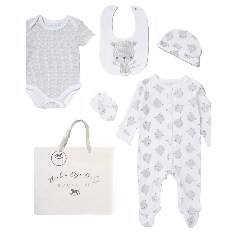 Next - Rock-A-Bye Baby Boutique 100% Cotton 5-Piece Printed Gift Set - Bear