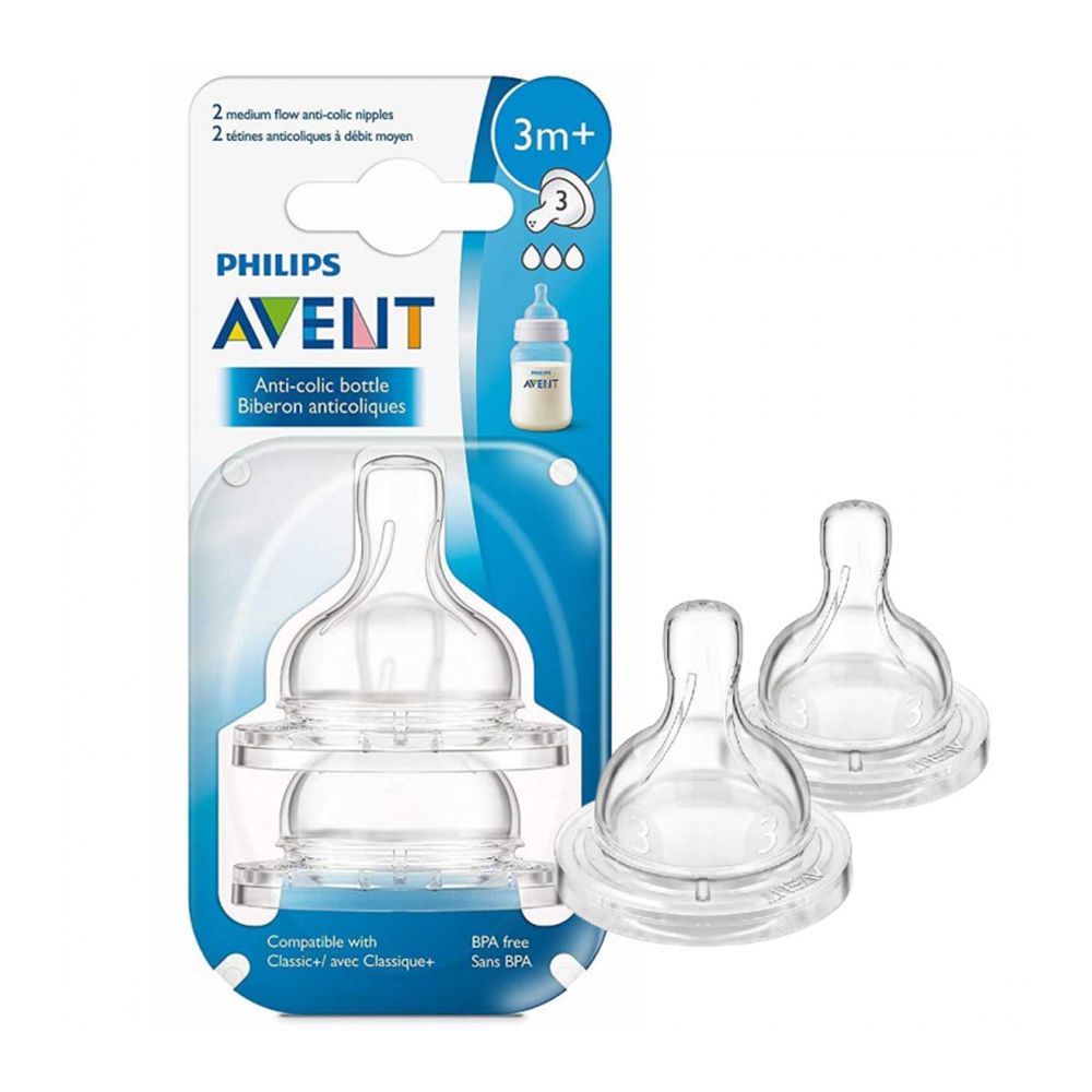 Philips AventAnti-colic baby nipple 3m+/2 pieces