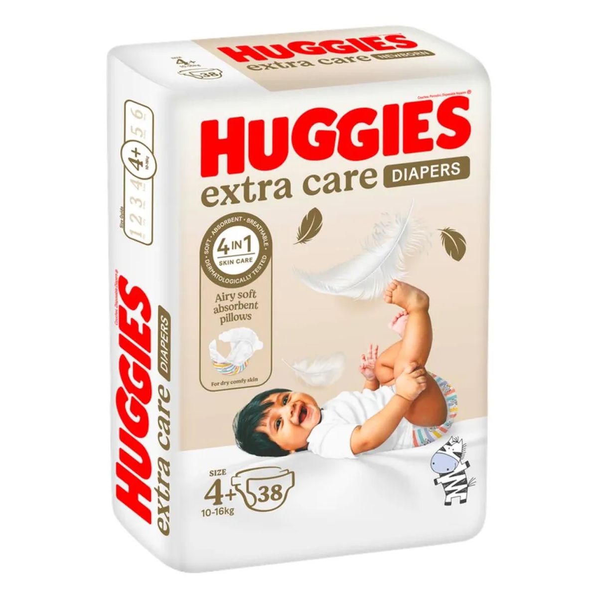 Huggies Number 4+- Jumbo Diapers, 10-16Kg - 38 Diapers