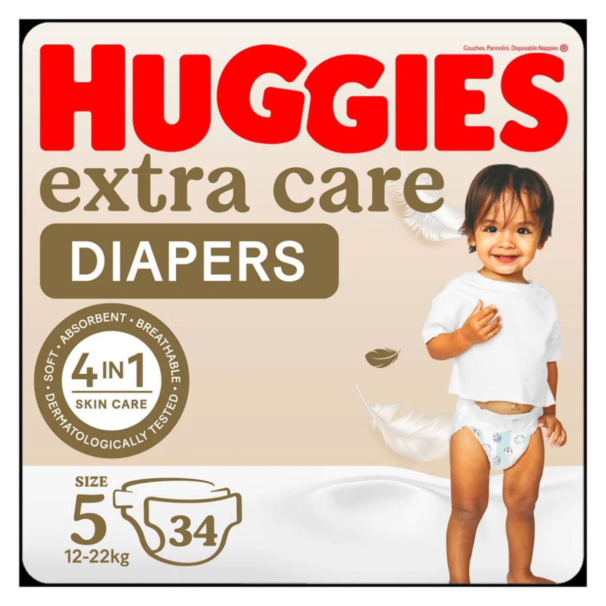 Huggies Number 5- Diapers Pack, 12-22Kg - 34 Diapers