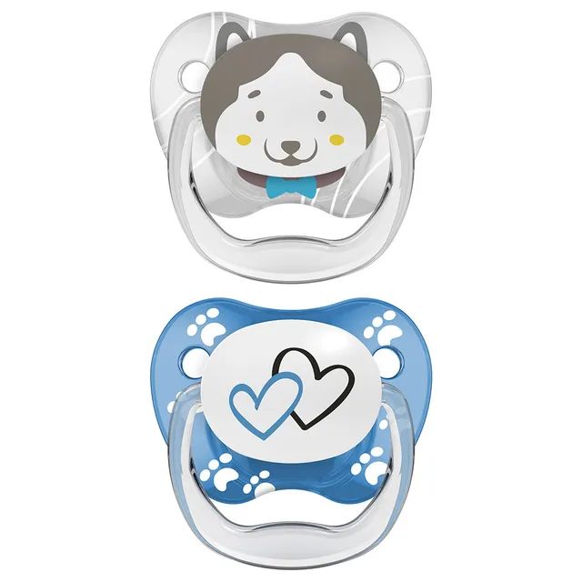 Dr. Browns - Prevent Pacifiers - Animal Faces-Stage 2- Blue - 6-18 m. 2pcs