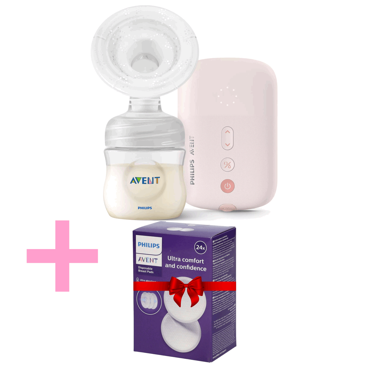 Philips - Avent Single Electric Breast Pump + Ultra Comfort Disposable Breast Pads - 24xpc