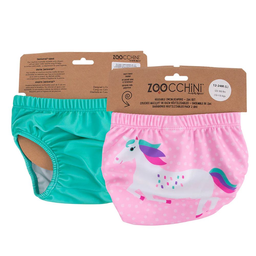 Zoocchini - Swim Diapers 2 pc sets - Unicorn - 12-24M