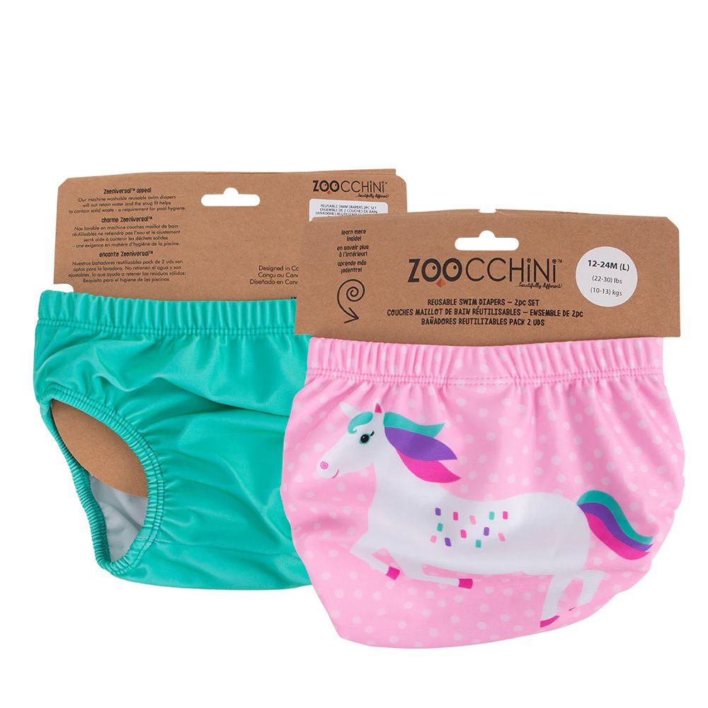 Zoocchini - Swim Diapers 2 pc sets - Unicorn - 2T-3T